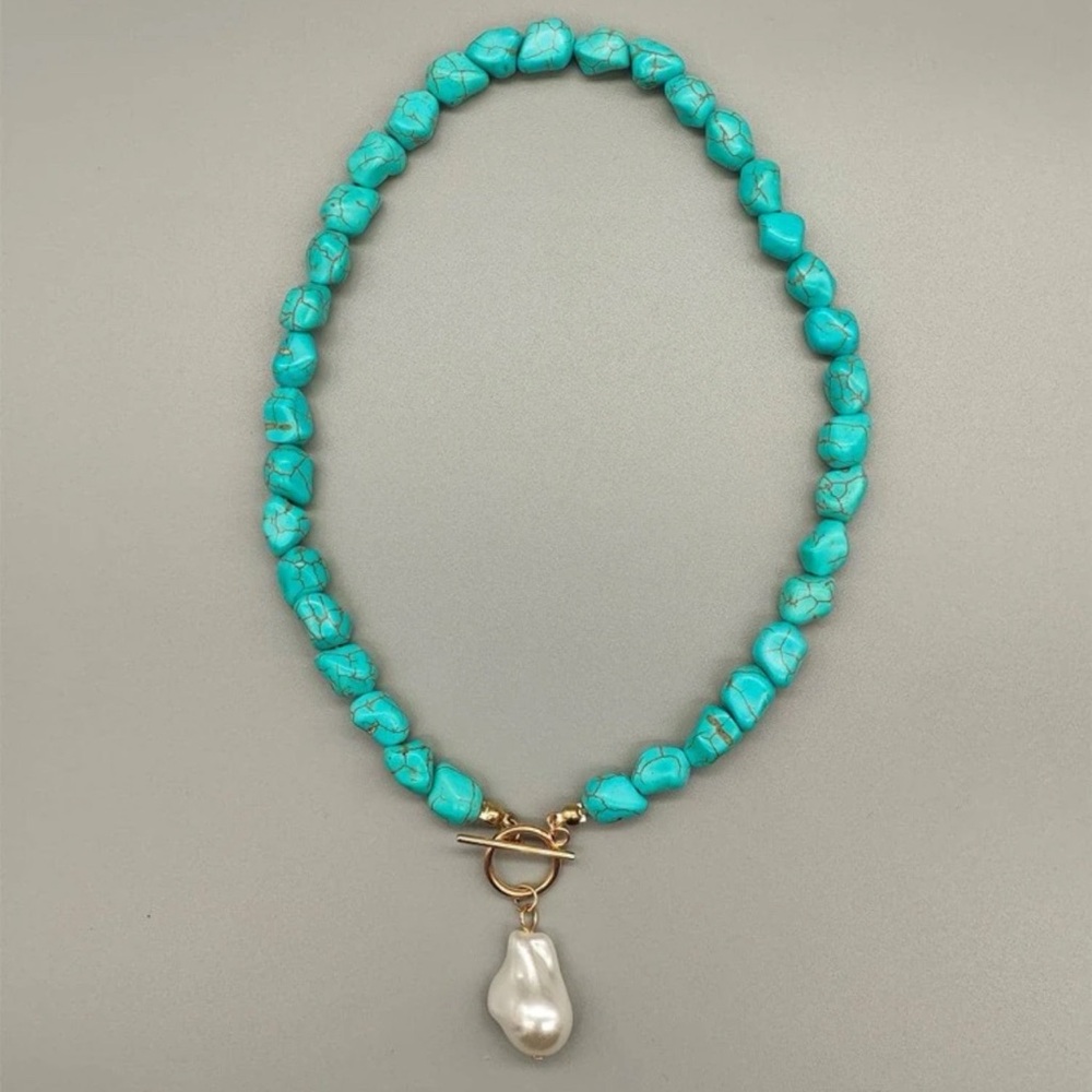 DENKAYS BLUE AND SILVER NECKLACE